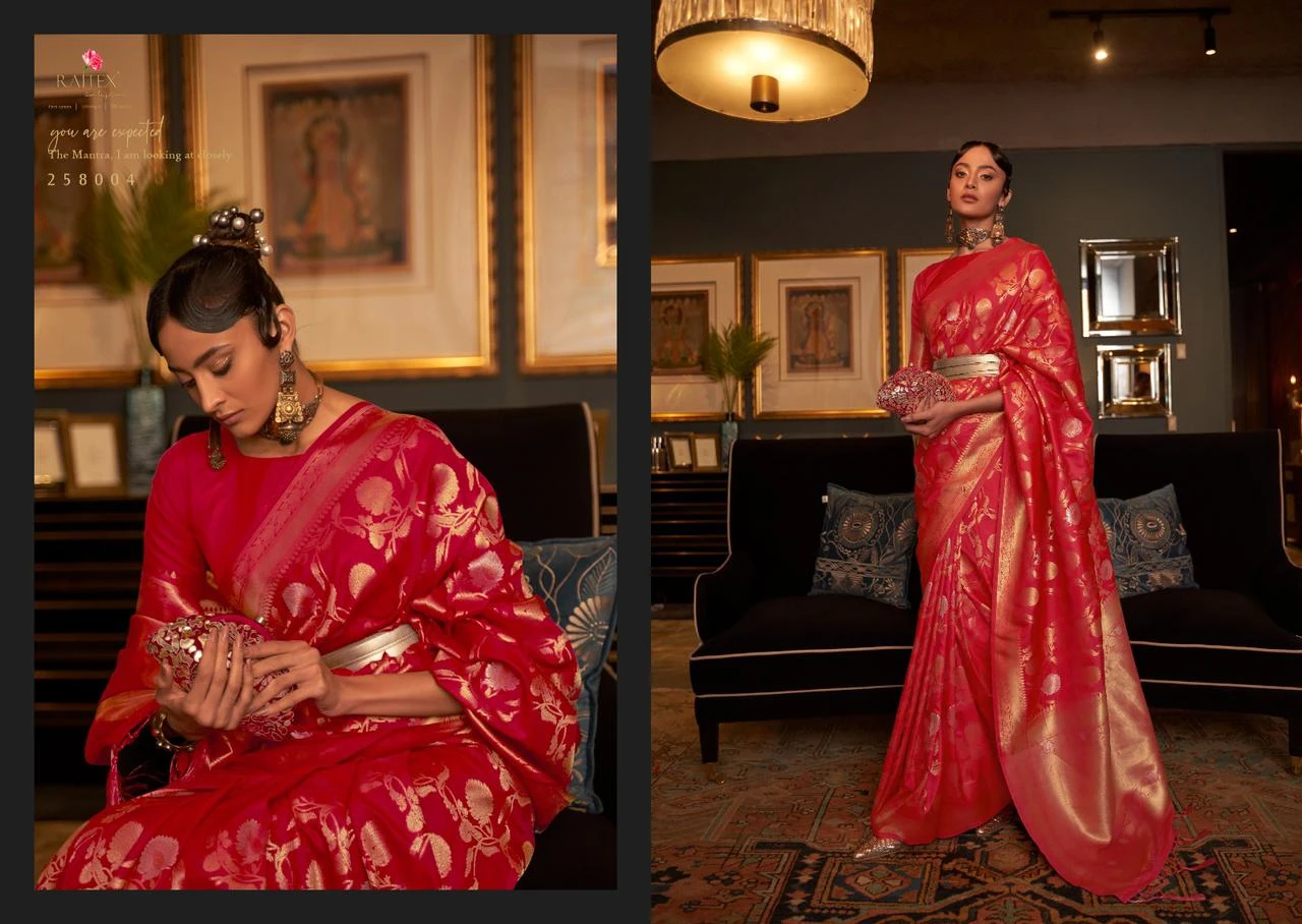 Rajtex 258000 Series Handloom Weaving Wholesale Fancy Sarees Catalog — Wholesale Sarees, rajtex wholesale from Surat - Gallery Image 12